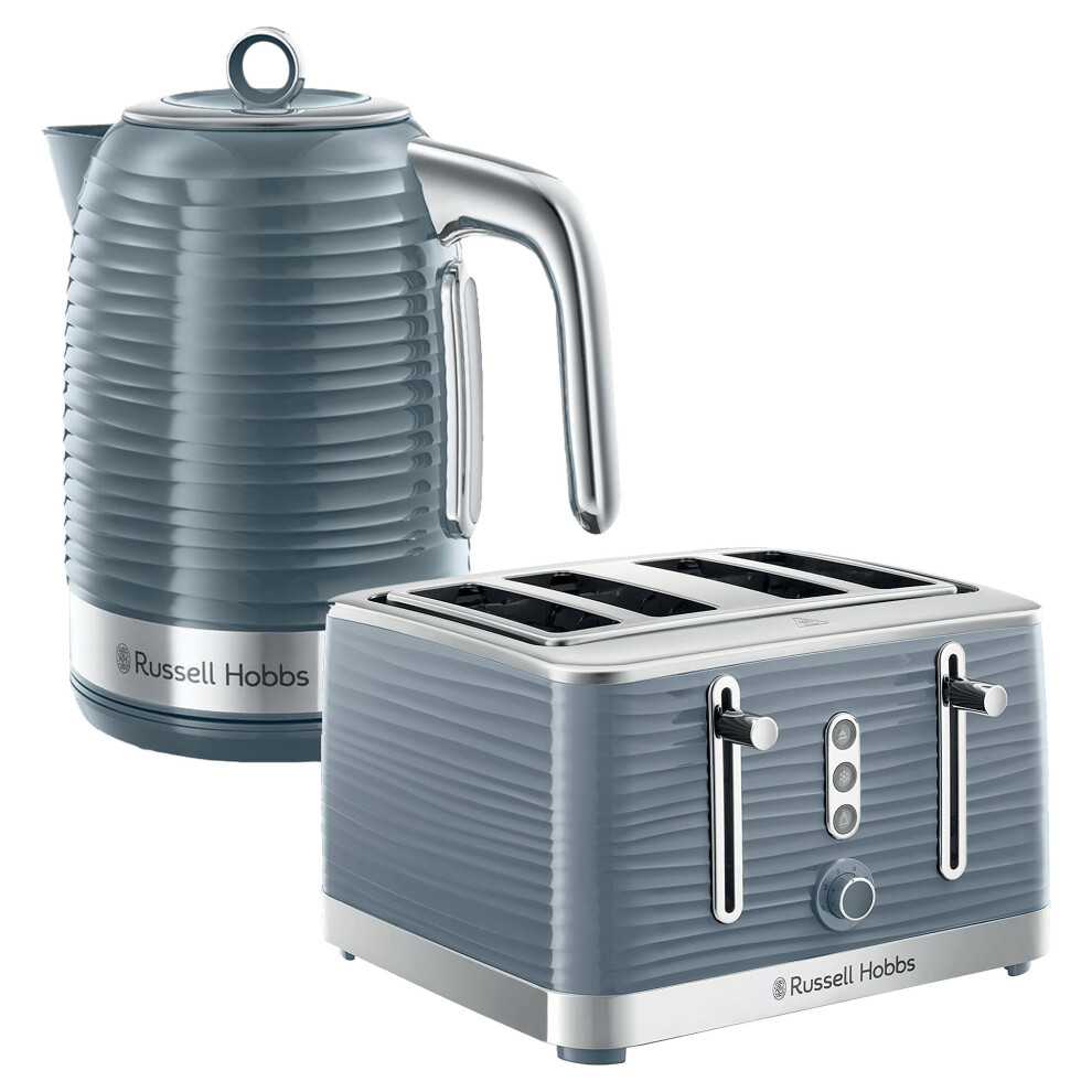 Russell Hobbs Inspire 4 Slice Toaster & Kettle Set, Grey