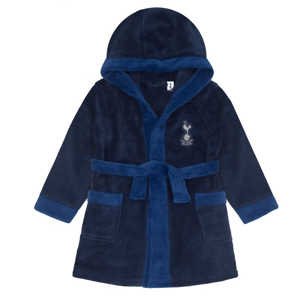 (0-6 Months) Tottenham Hotspur Baby Dressing Gown Toddler Robe Hooded Fleece OFFICIAL Gift