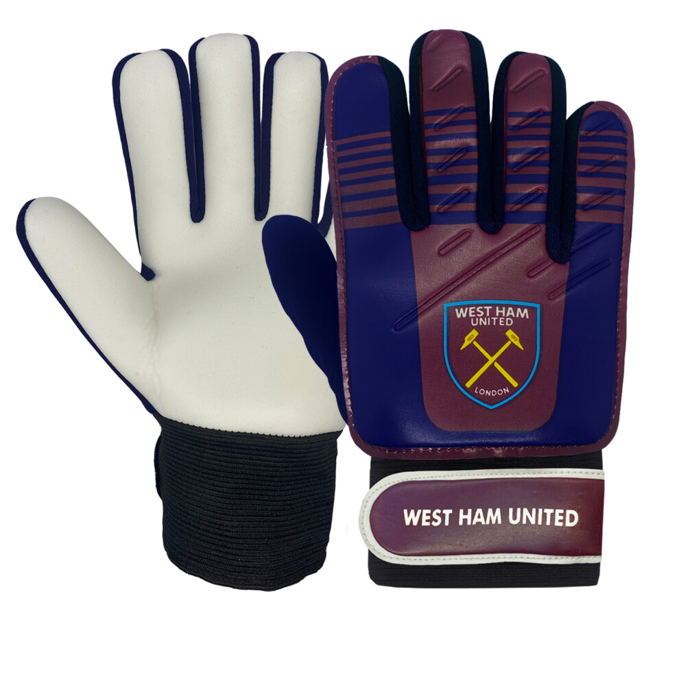West Ham United Fc (Youths: 10-16Yrs) Official Football Gift Kids Youths Goalkeeper Goalie Gloves