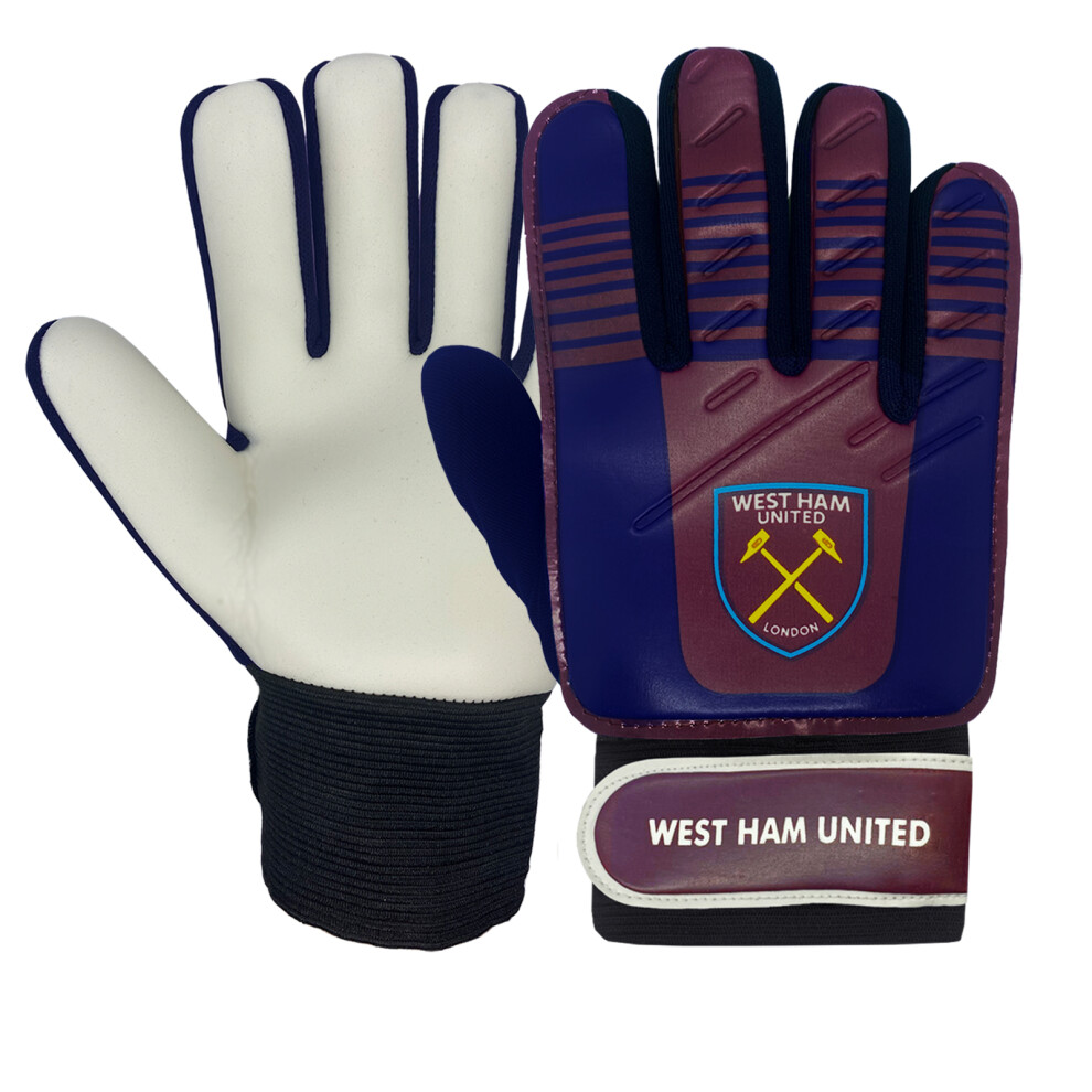 (Youths: 10-16yrs) West Ham United FC Official Football Gift Kids Youths Goalkeeper Goalie Gloves