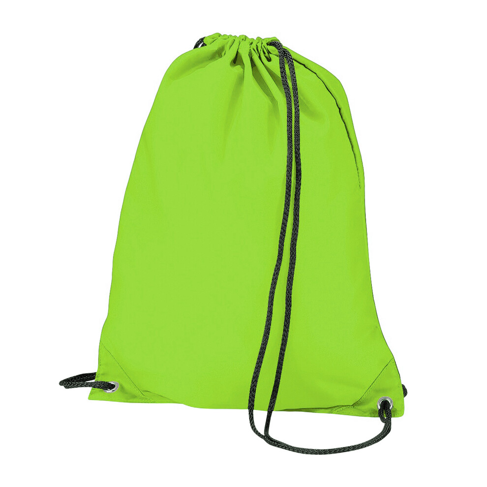 Bagbase (One Size, Lime ) Budget Water Resistant Sports Gymsac Drawstring Bag (11L) Green