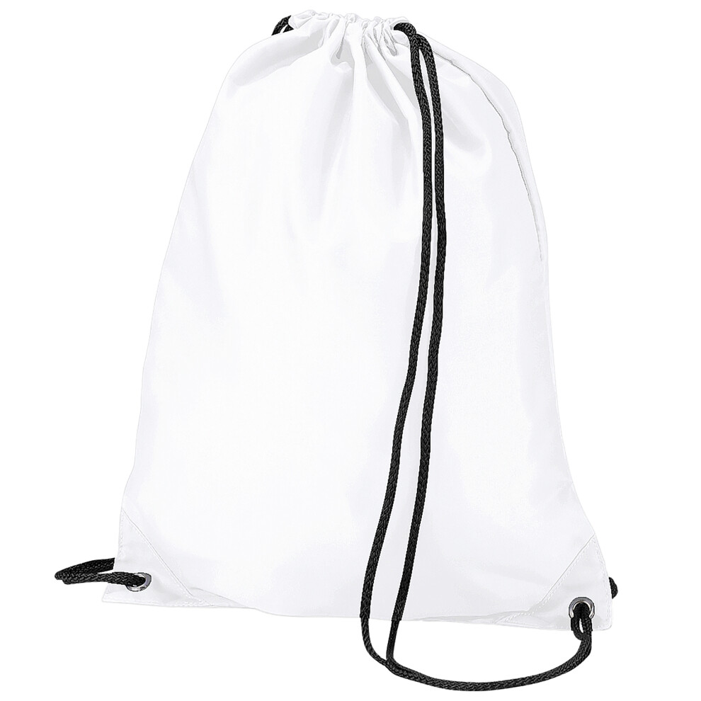 Bagbase (One Size, ) Budget Water Resistant Sports Gymsac Drawstring Bag (11L) White