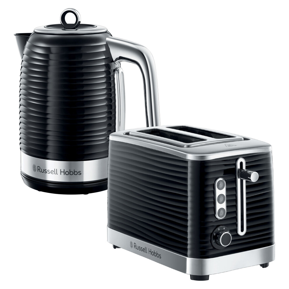 Russell Hobbs Inspire 2 Slice Toaster & Kettle Set, Black