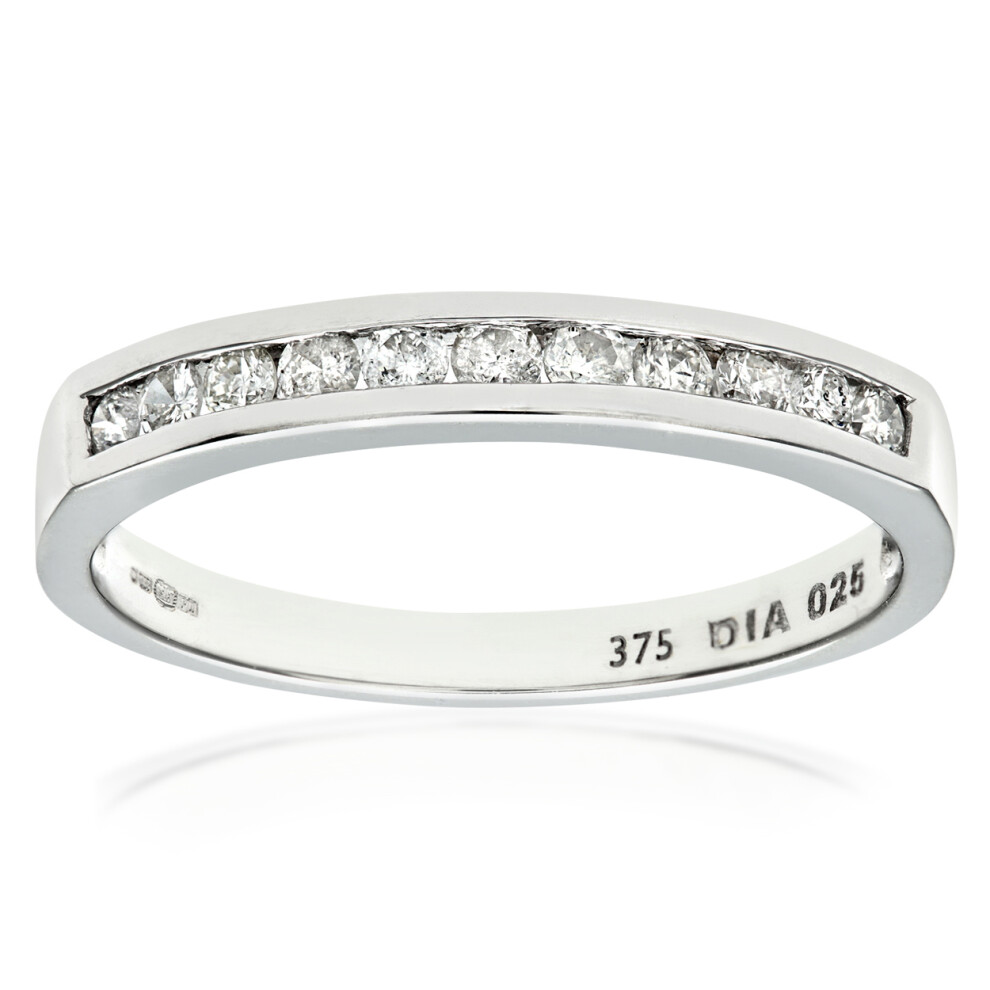 (V) Jewelco London 9ct White Gold Diamond Eternity Ring