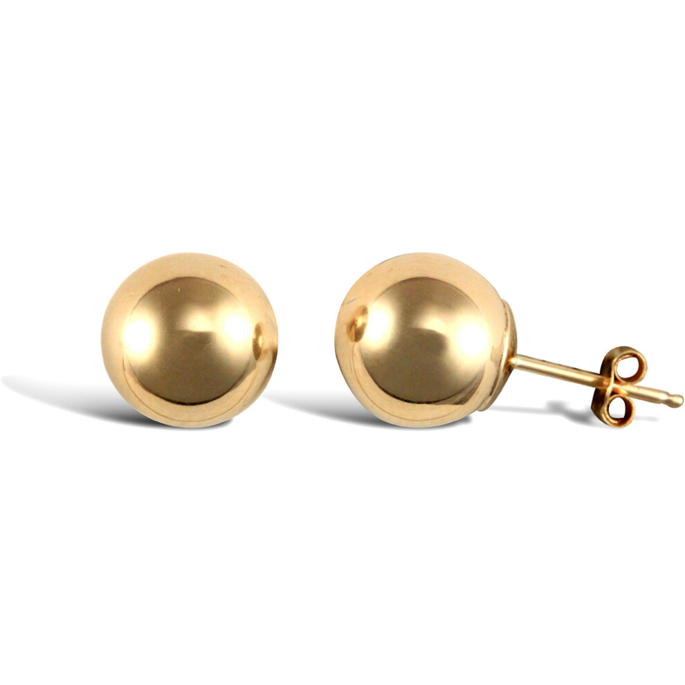 9ct Gold  Ball Bead Stud Earrings, 8mm - JES306