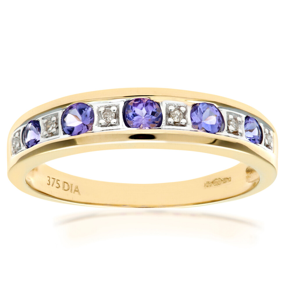 9ct Gold  2pts Diamond 1/3ct Tanzanite Channel Eternity Ring 2.5mm - PR0AXL3027YTanz