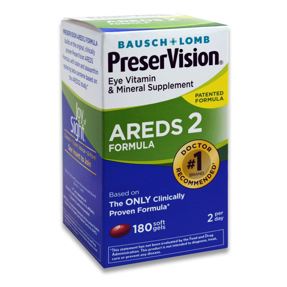 Bausch & Lomb, PreserVision, AREDS 2 Formula, 180 Soft Gels