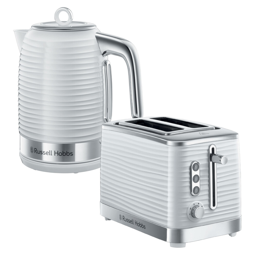 Russell Hobbs Inspire 2 Slice Toaster & Kettle Set, White