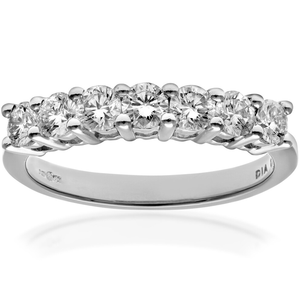(K) Jewelco London  Platinum Eternity Ring, IJ/I Certified Diamonds, Round Brilliant, 0.75ct Diamond