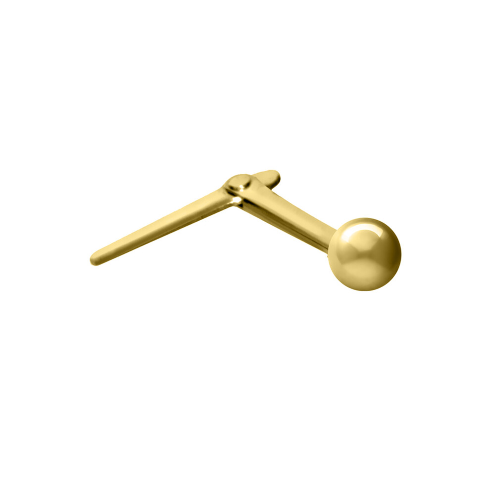 Jewelco London Ladies 9ct Yellow Gold Ball Andralok Hinged Nose Stud 2.5mm - JNS064