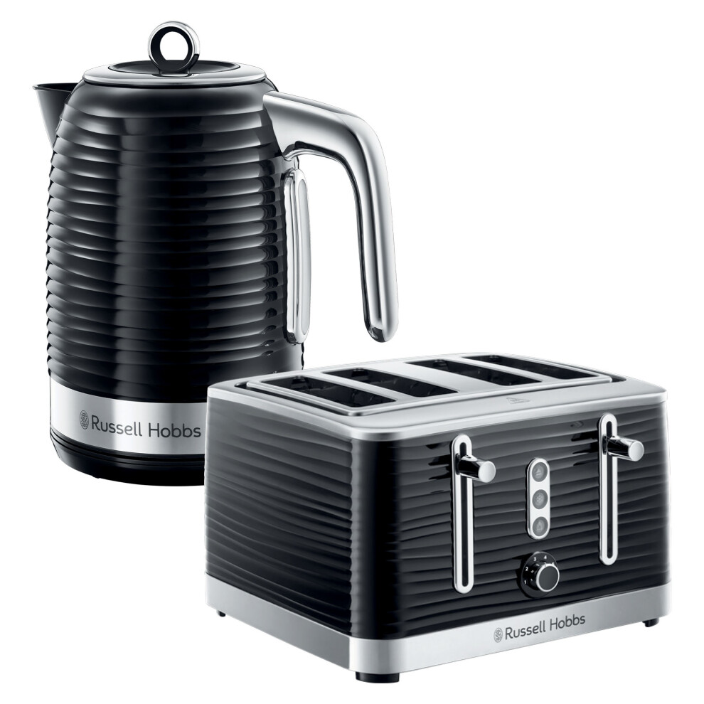 Russell Hobbs Inspire 4 Slice Toaster & Kettle Set, Black