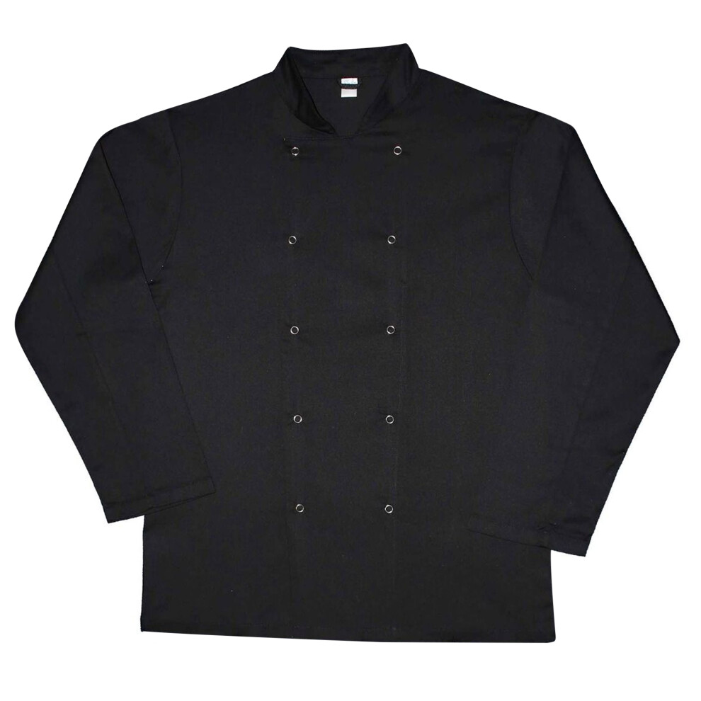 (M, Black) Dennys Unisex Adults Budget Long Sleeve Chef Jacket