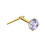 Jewelco London Jewelco London Ladies 9ct Yellow Gold Lilac Round Crystal Solitaire Claw Set Andralok Hinged Nose Stud 3mm - JNS068 1