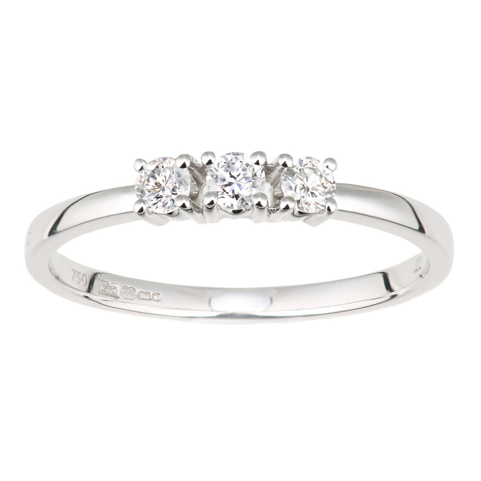 (J) Jewelco London 18ct White Gold 0.22ct Diamond Trilogy Engagement Ring