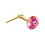 Jewelco London Jewelco London Ladies 9ct Yellow Gold Pink Round Crystal Solitaire Claw Set Andralok Hinged Nose Stud 4mm - JNS069 1