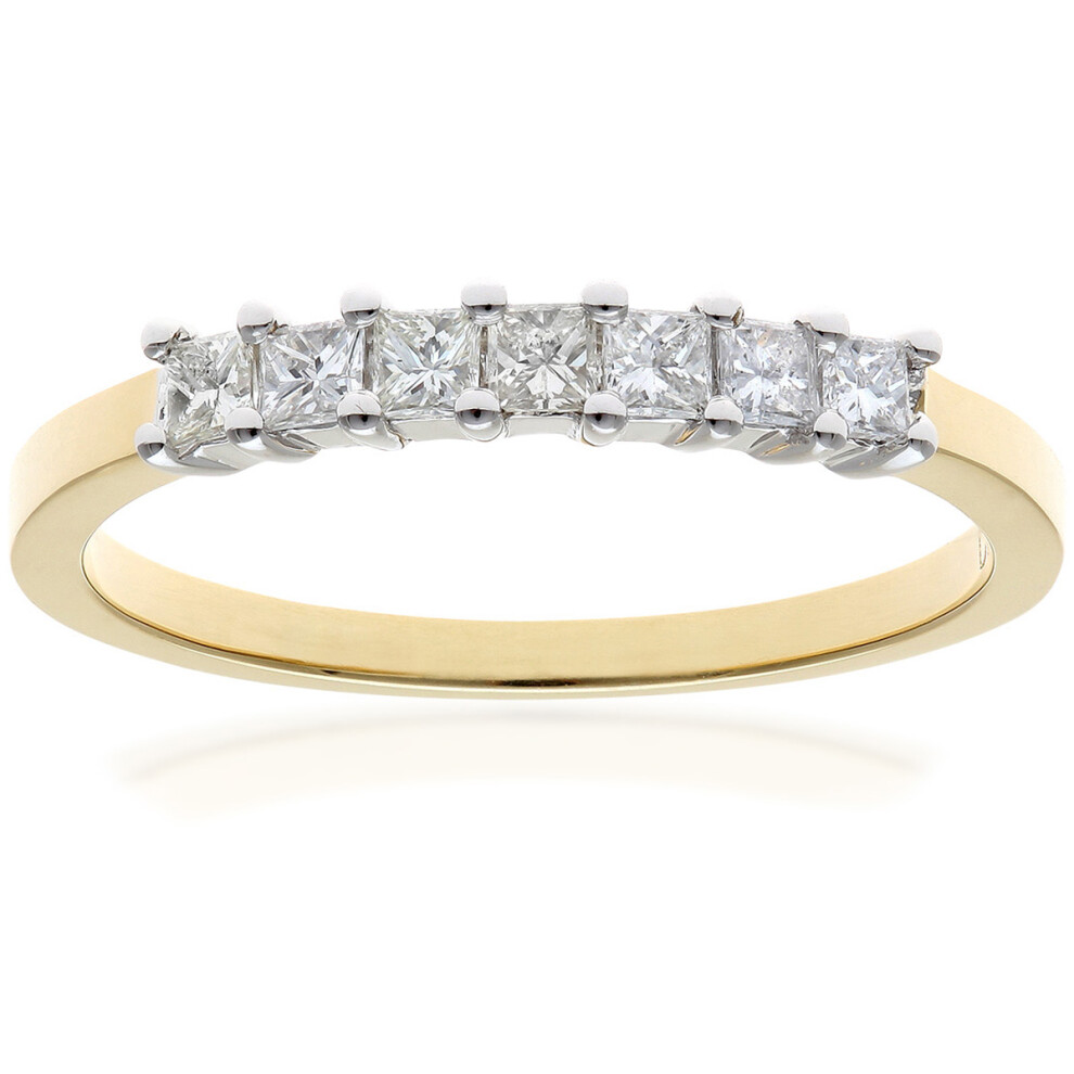 (M) Jewelco London 18ct Yellow Gold Eternity Ring, J/I Certified Diamonds, Princess Cut, 0.33ct
