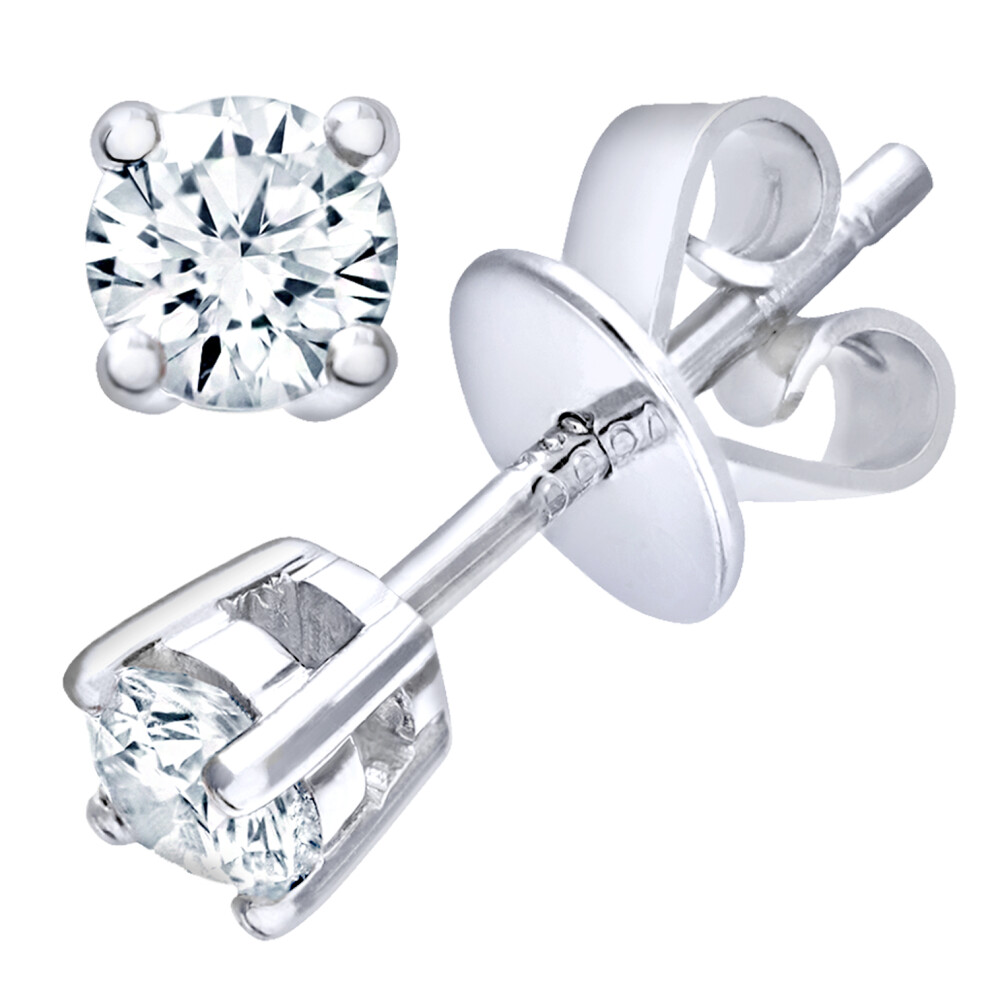 Jewelco London Platinum Round 1/4ct Diamond Solitaire Stud Earrings - PE0AXL1373PTHSI