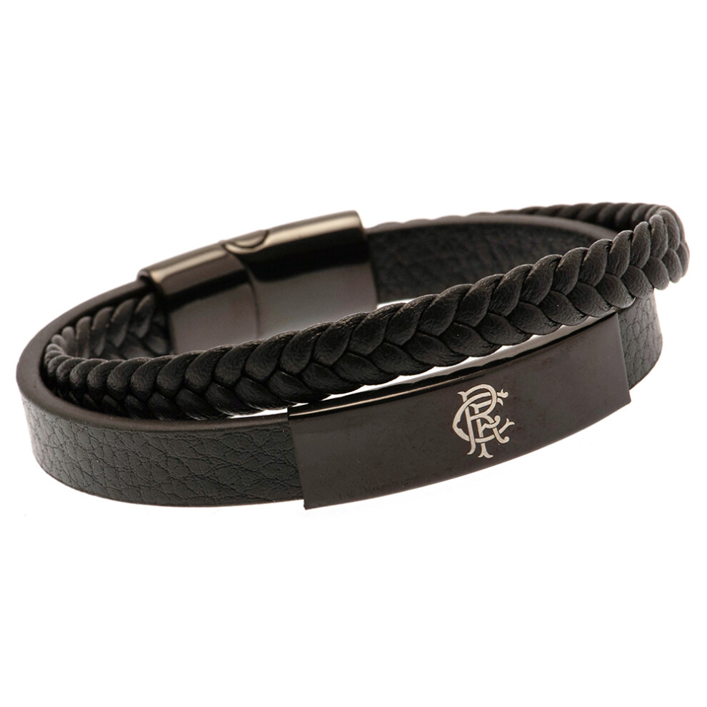 Rangers Fc Rangers Leather Bracelet Black