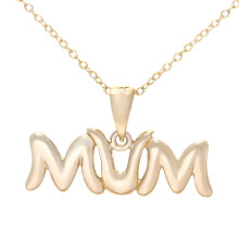 Jewelco London 9ct Yellow Gold Mum Pendant Necklace 18 inch 46cm - PP0AXL3200Y