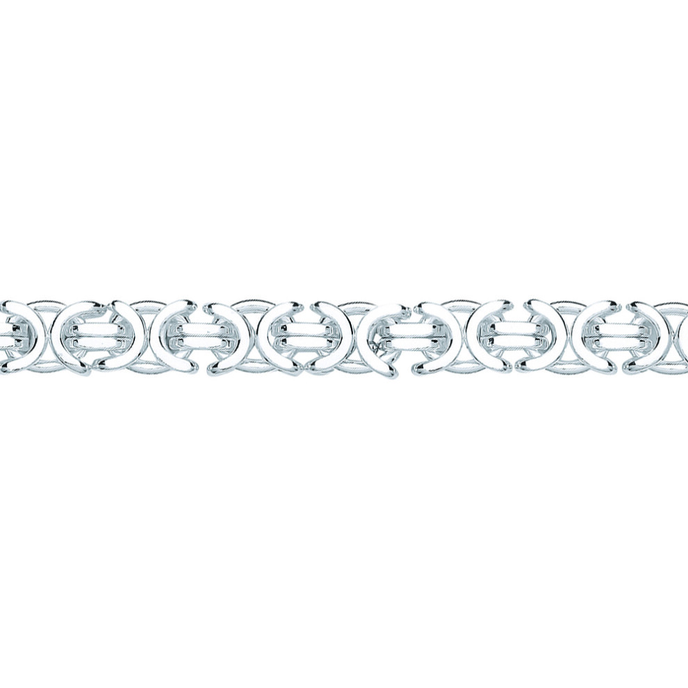 Jewelco London Mens Sterling Silver Italian Byzantine Bracelet 9mm 8.5 inch - GVB465