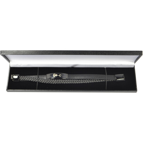 Spurs Black Leather Bracelet 2