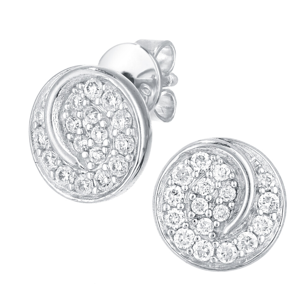 Jewelco London 18ct White Gold Round 0.3ct Diamond Circle Stud Earrings - PE0AXL5607W18
