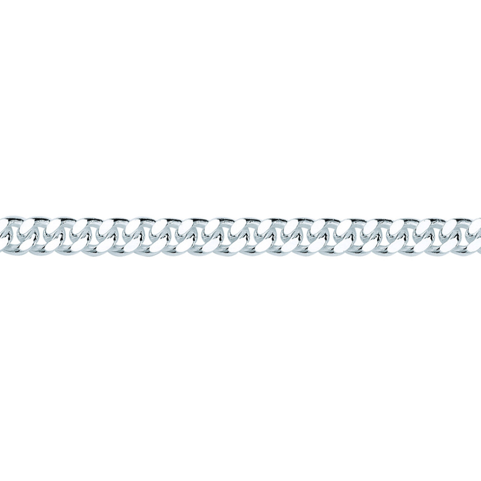 Jewelco London Mens Sterling Silver Diamond-cut Curb Bracelet 7mm - GVB462