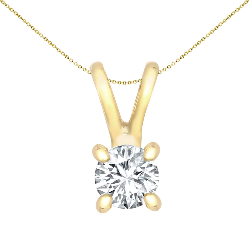 9ct Gold  0.1ct Diamond V-bale Solitaire Pendant - 9P160-010