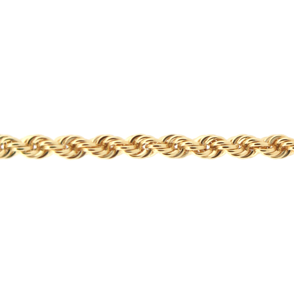 (24) Jewelco London Ladies 9ct Yellow Gold Diamond Cut Hollow Rope 2mm Chain Necklace - JBB325B