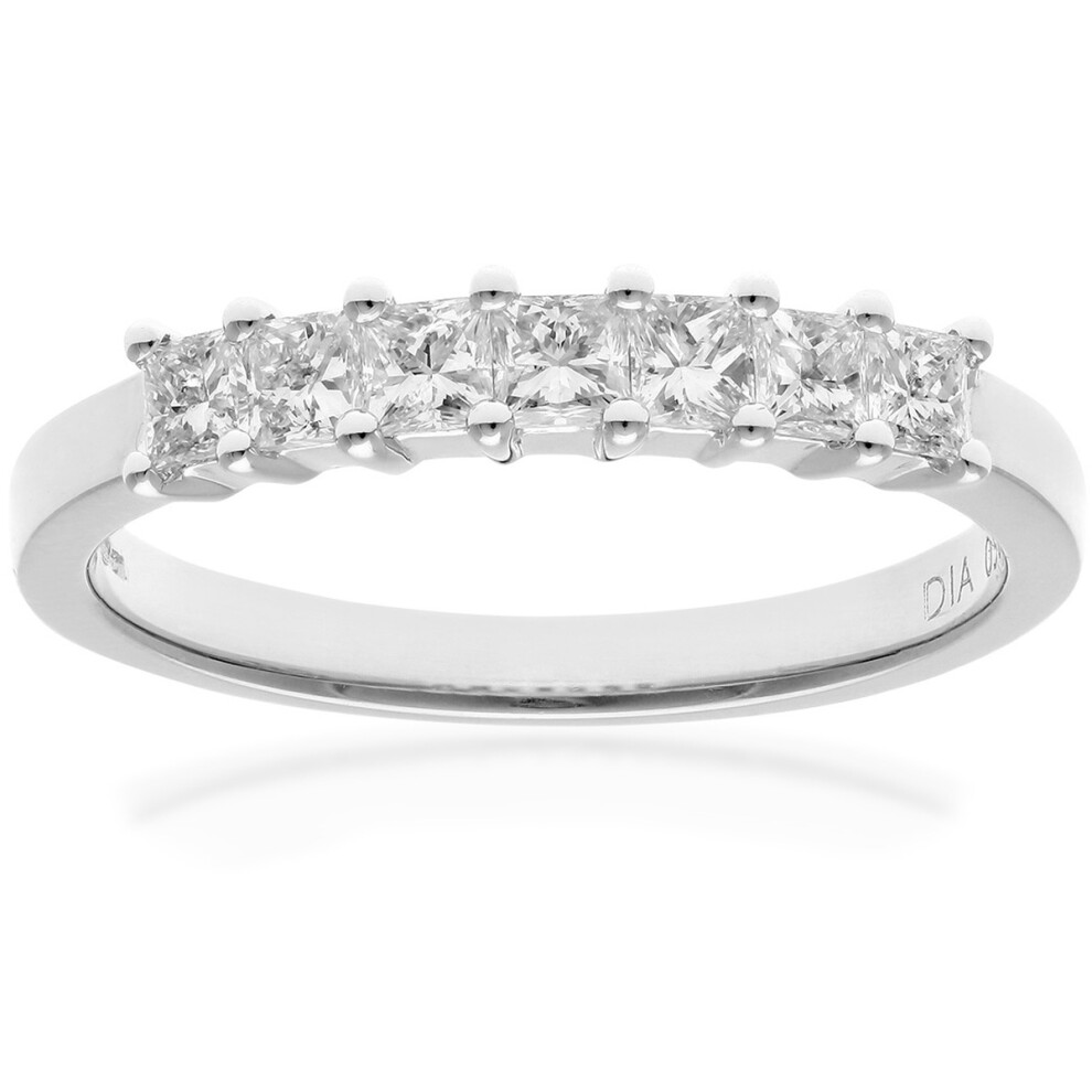 (L) Jewelco London  Platinum Eternity Ring, J/I Certified Diamonds, Princess Cut, 0.50ct