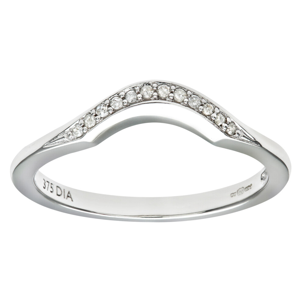 (L) Jewelco London 9ct White Gold Diamond Wishbone Eternity Ring