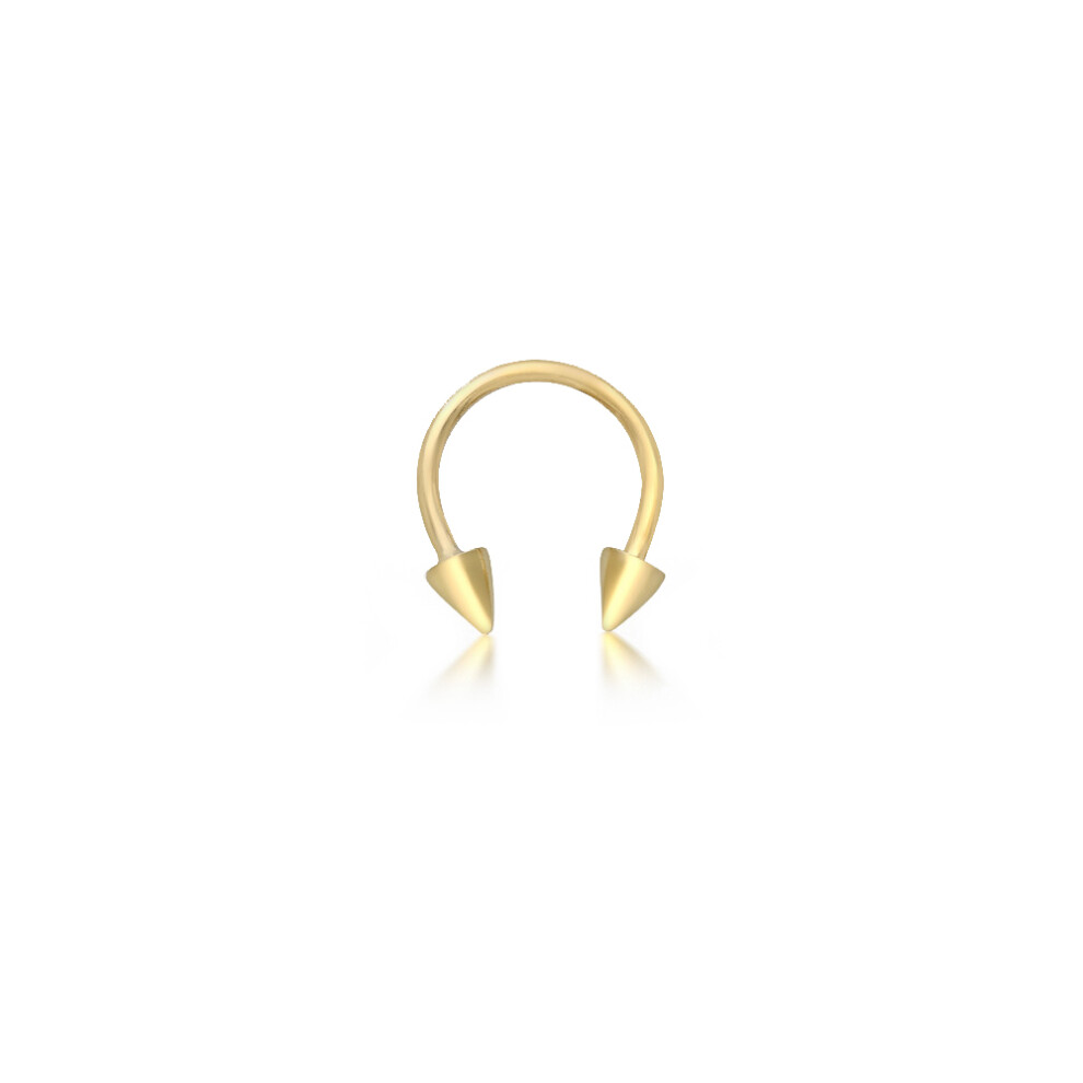 Jewelco London 9ct Gold U-Shape Arrow Cone Torque Nose 1mm Barbell Body Piercing, 11mm - 1-70-0669