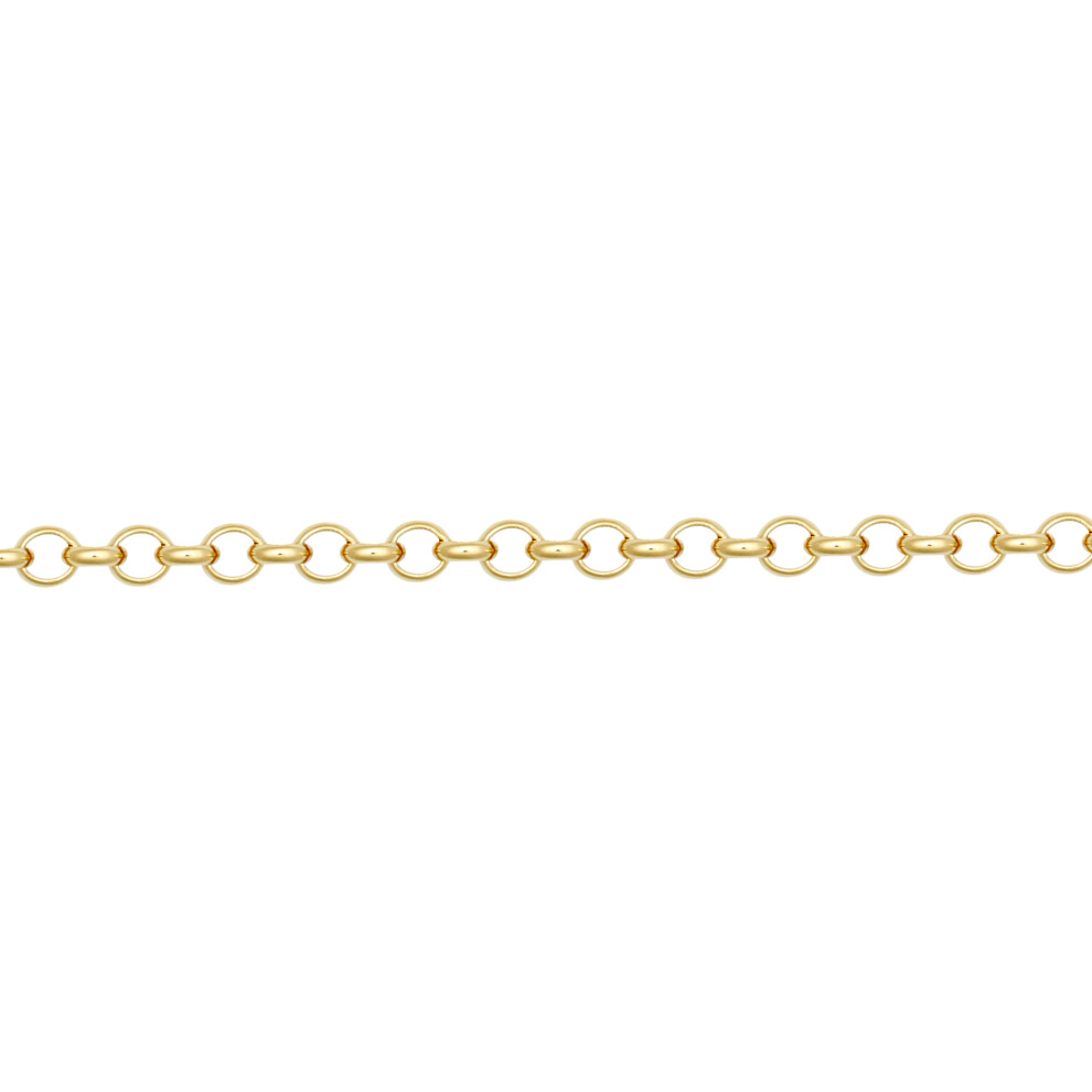 (22) Jewelco London Solid 9ct Yellow Gold Round D-Shape Micro Belcher 2mm Gauge Pendant Chain Necklace - JCN001W