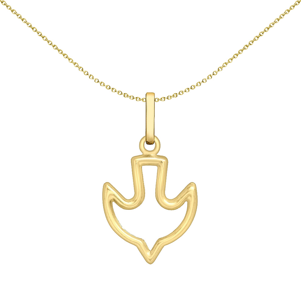 Jewelco London 9ct Gold Dove of Peace & Forgiveness Charm Pendant, 23mm - 1-61-9193