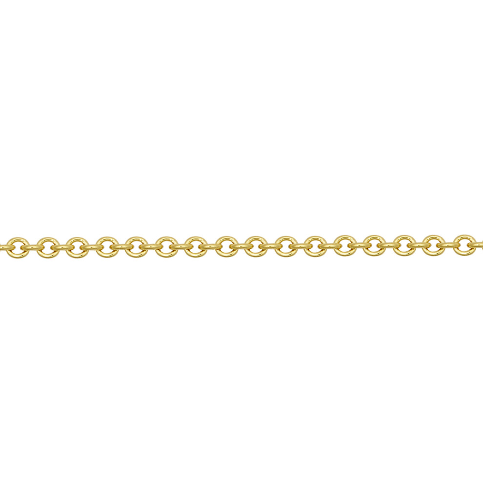 (16) Jewelco London Ladies Solid 18ct Yellow Gold Oval Link Rolo Trace 1.5mm Gauge Pendant Chain Necklace - JCN043A