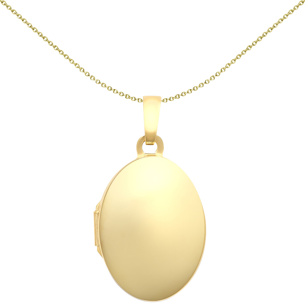 Jewelco London Ladies 9ct Yellow Gold Polished Oval Pod Locket Pendant, 13x19mm - JLC136