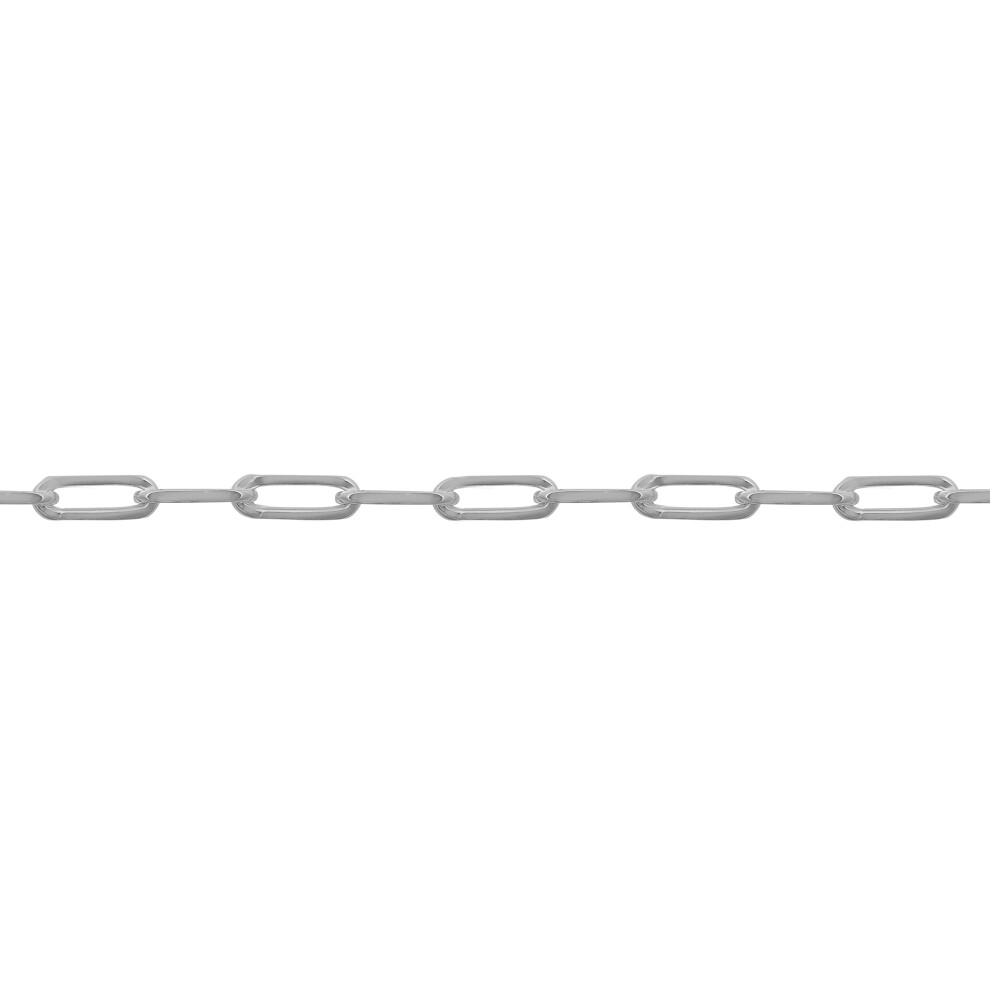 Silver  Elongated Oval Paperclip 2.3mm Chain Bracelet 7.5inch 19cm - ACN043A