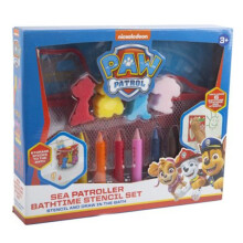 Paw Patrol Sea Patroller Bathtime Stencil & Washable Crayons Set