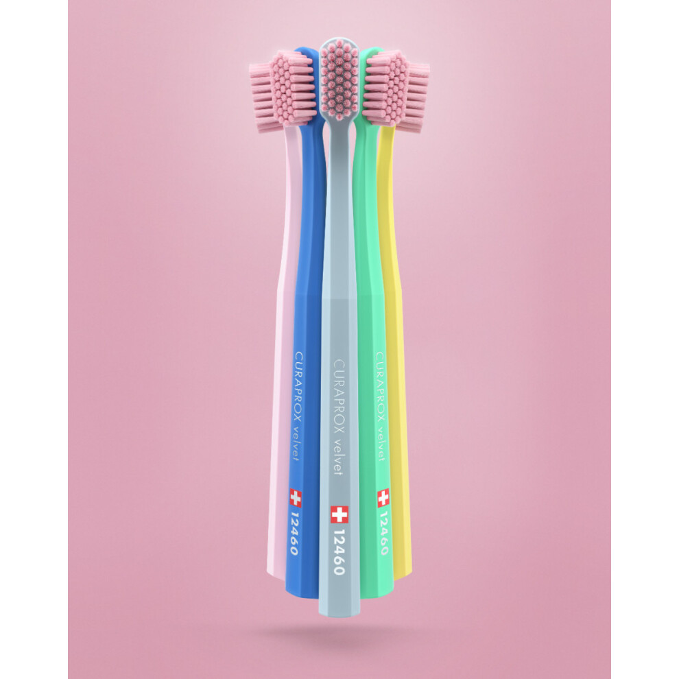 CURAPROX Adult 12460 Velvet Extra Soft Manual Toothbrush Random Colors X 1 Pack