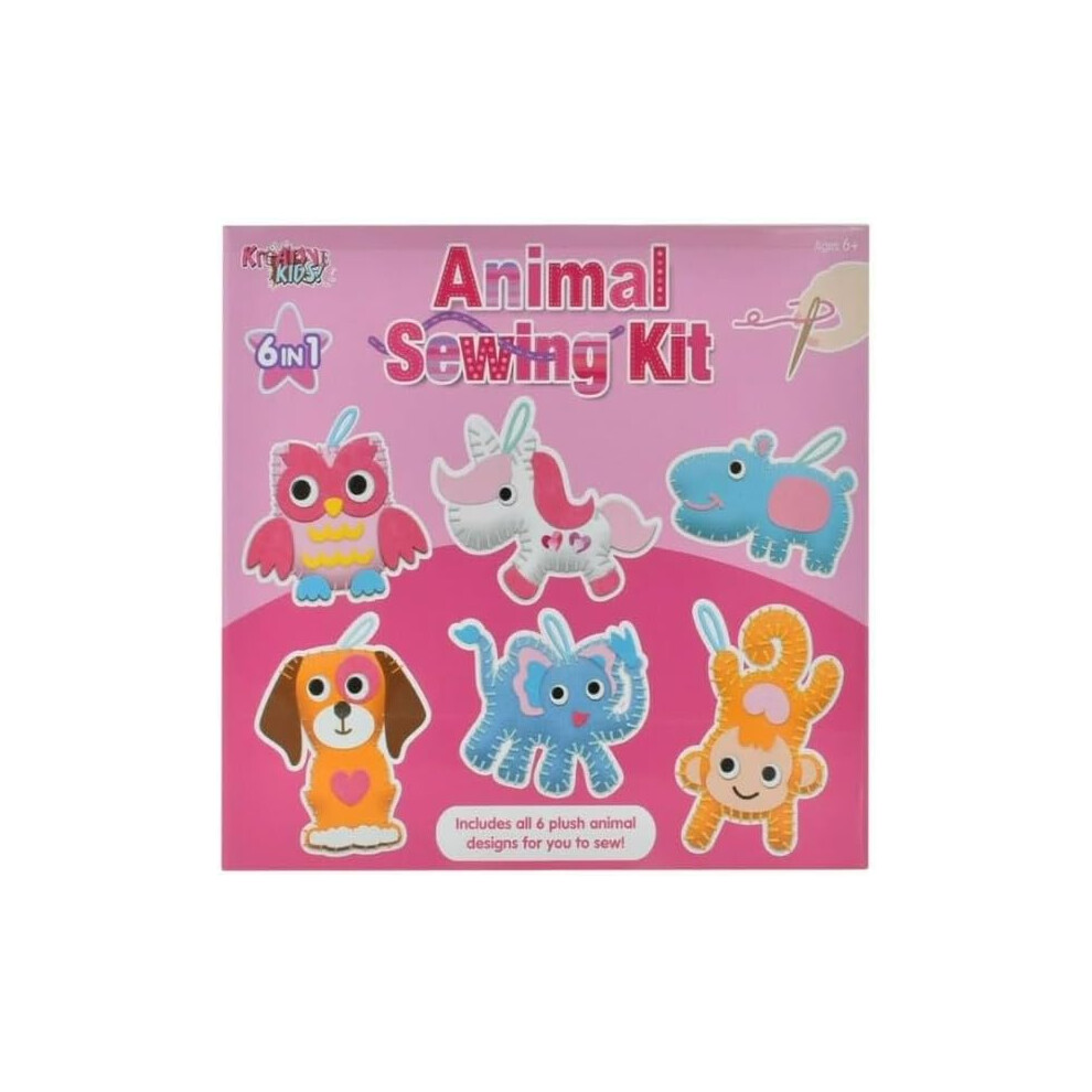 6 in 1 Animal Sewing Kit Make Your Own Felt Plush Animals Kids