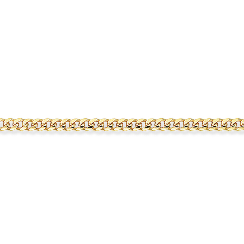 9ct Gold  Bombe Curb Bracelet Chain 7.25" 18cm 7.25 inch - CNNR02675