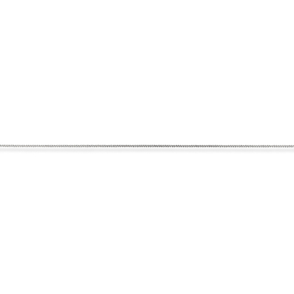 (16) Jewelco London 9ct White Gold Tightly-linked Classic Curb Pendant Chain Necklace - 0.65mm gauge
