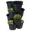 GEEZY GEEZY 4 Black Plastic Trio Planter Vertical Stackable Flower Pot Veggies Fruits Herbs 1