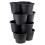 GEEZY GEEZY 4 Black Plastic Trio Planter Vertical Stackable Flower Pot Veggies Fruits Herbs 3