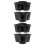 GEEZY GEEZY 4 Black Plastic Trio Planter Vertical Stackable Flower Pot Veggies Fruits Herbs 5