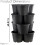 GEEZY GEEZY 4 Black Plastic Trio Planter Vertical Stackable Flower Pot Veggies Fruits Herbs 7