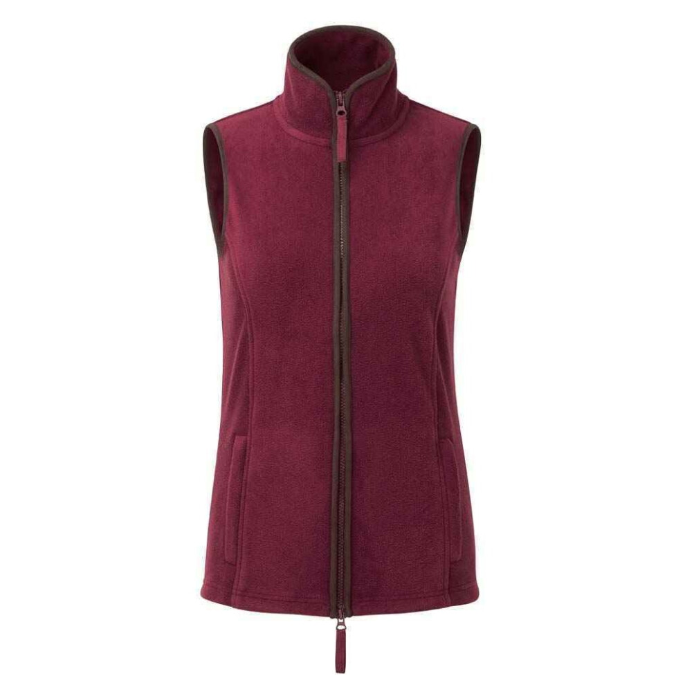 (L, Burgundy/Brown) Premier Womens/Ladies Artisan Fleece Gilet
