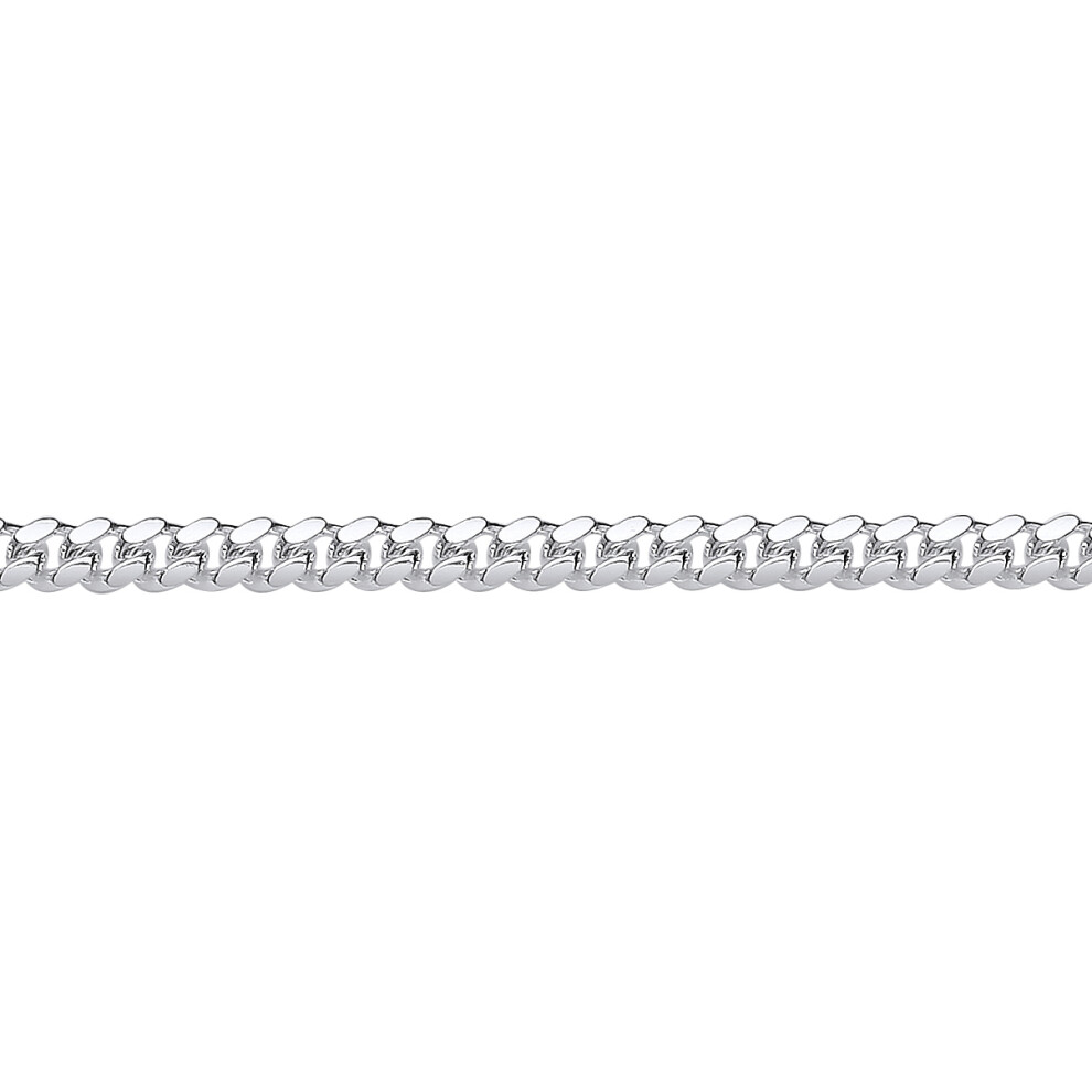 Jewelco London Unisex Rhodium Plated Sterling Silver Miami Cuban Court Curb Link Chain Bracelet 4mm 8.5 inch - GVCH54-8.5