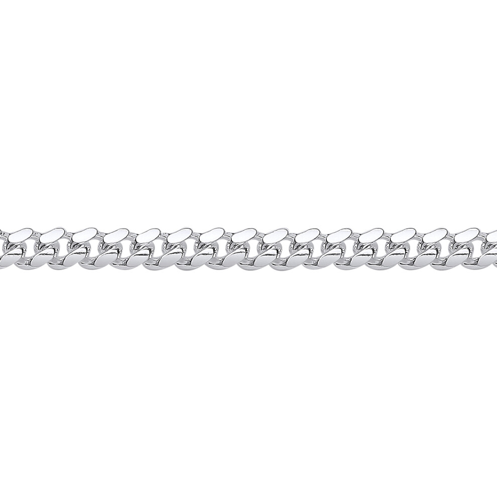 Jewelco London Unisex Rhodium Plated Sterling Silver Miami Cuban Court Curb Link Chain Bracelet 5mm 8.5 inch - GVCH55-8.5