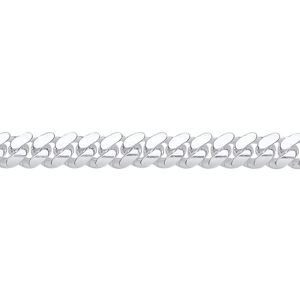 Jewelco London Unisex Rhodium Plated Sterling Silver Miami Cuban Court Curb Link Chain Bracelet 7mm 8.5 inch - GVCH56-8.5
